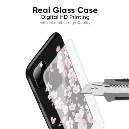 Black Cherry Blossom Glass Case for Apple iPhone XS Max