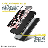 Black Cherry Blossom Glass Case for Apple iPhone 7 Plus
