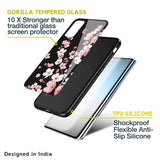 Black Cherry Blossom Glass Case for Samsung Galaxy A03s