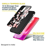 Black Cherry Blossom Glass Case for Realme 9 4G