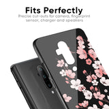 Black Cherry Blossom Glass Case for OnePlus Nord N20 5G