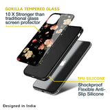 Black Spring Floral Glass Case for Apple iPhone XR