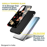 Black Spring Floral Glass Case for Samsung Galaxy M13