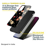 Black Spring Floral Glass Case for Oppo Reno8 5G