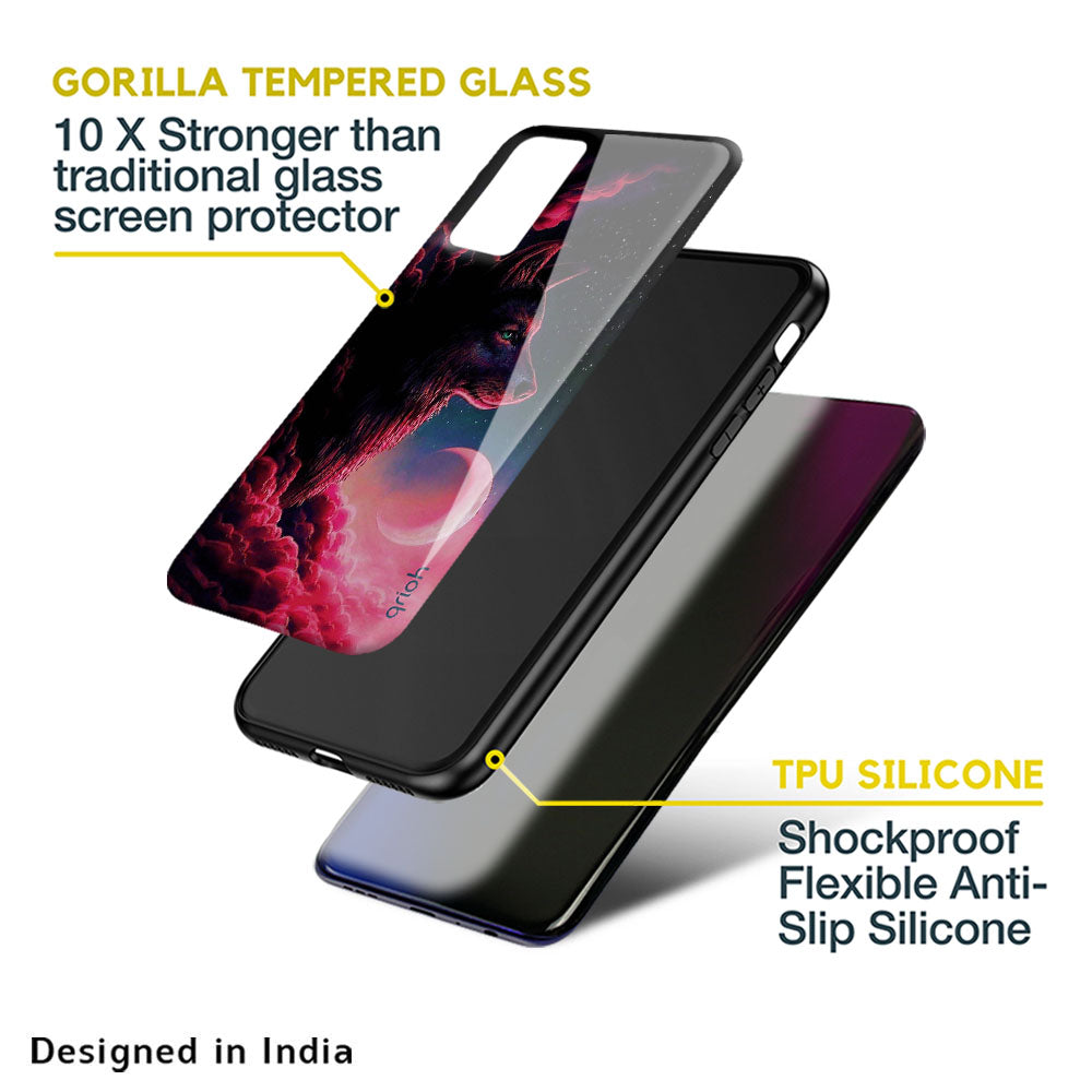 Moon Wolf Glass Case for Oppo A36