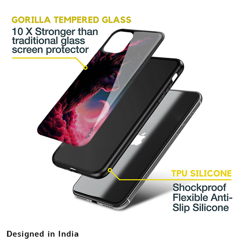 Moon Wolf Glass Case for Apple iPhone XS Max