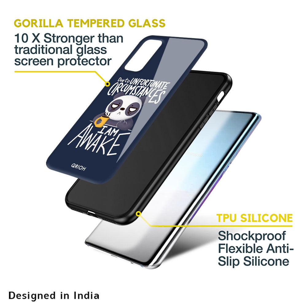 Struggling Panda Glass Case for Samsung Galaxy M52 5G