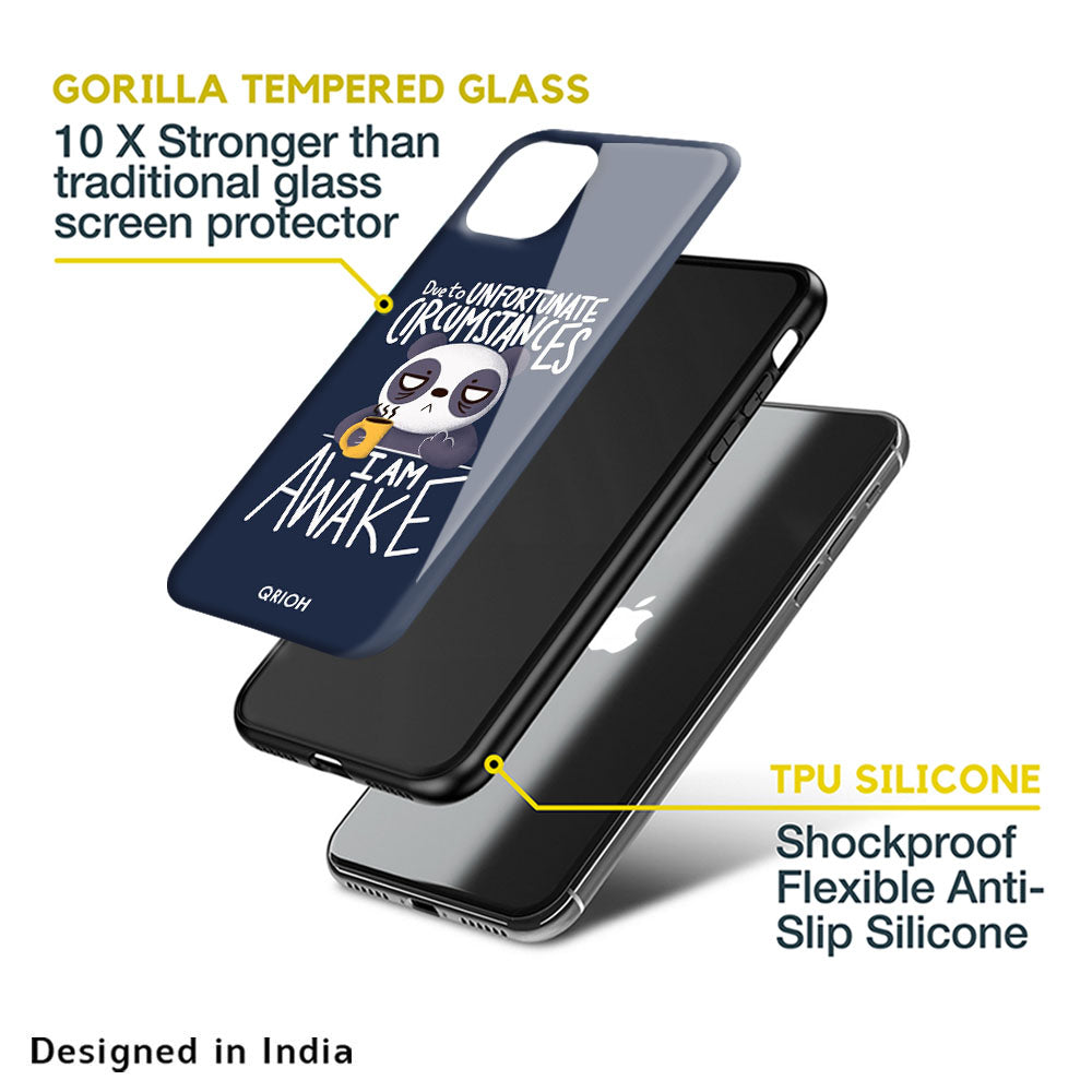 Struggling Panda Glass Case for Apple iPhone 12