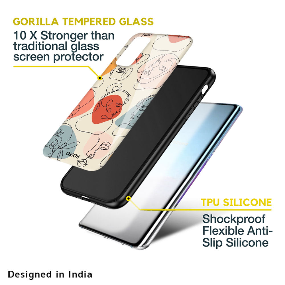 Abstract Faces Glass Case for Samsung Galaxy S10