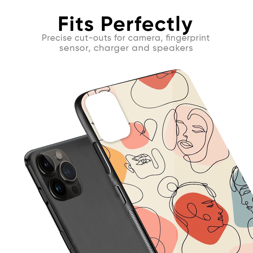 Abstract Faces Glass Case for Apple iPhone 13 Mini
