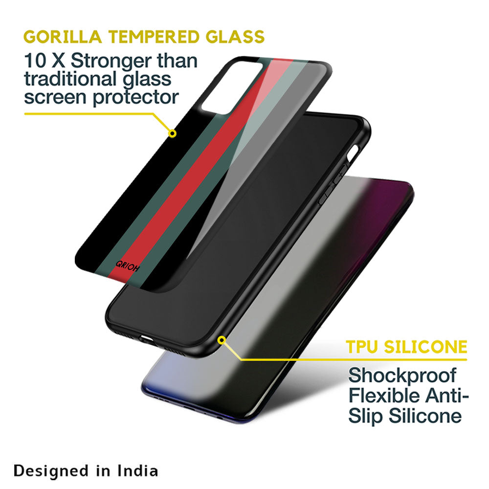 Vertical Stripes Glass Case for Oppo A36