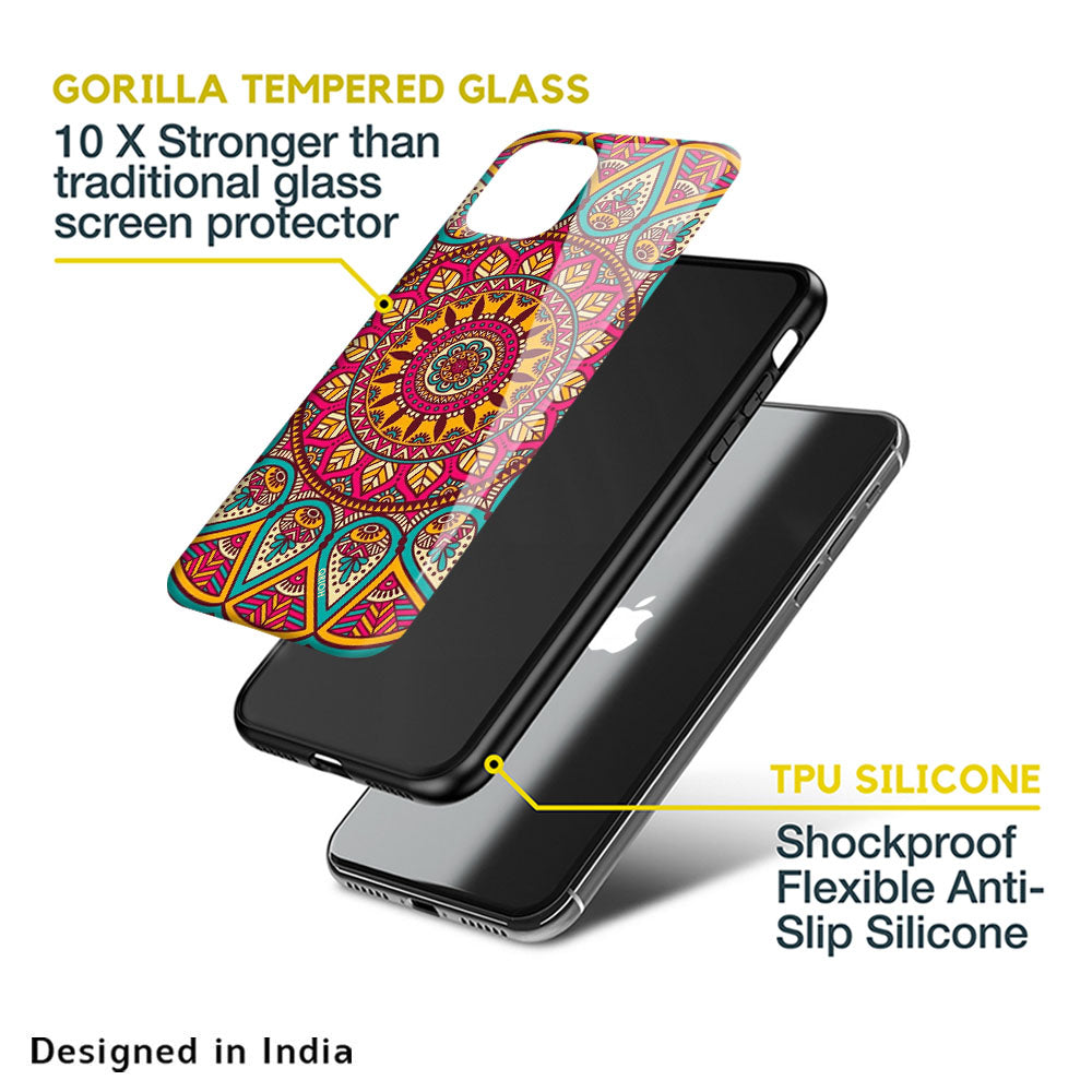 Elegant Mandala Glass Case for Apple iPhone SE 2022