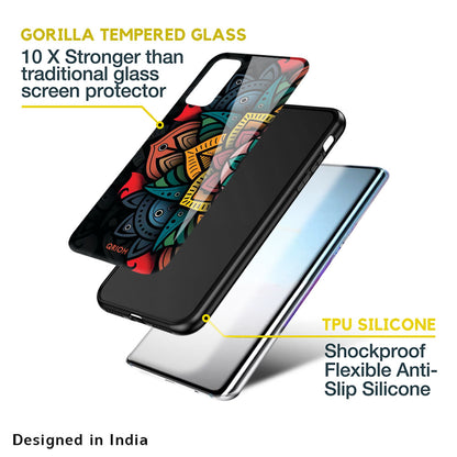 Retro Gorgeous Flower Glass Case for Samsung Galaxy M13
