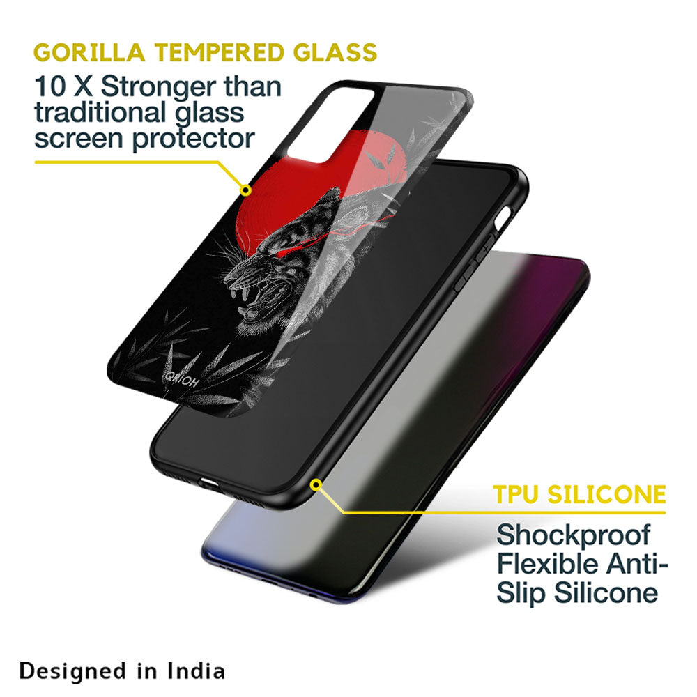 Red Moon Tiger Glass Case for Oppo Reno8 5G
