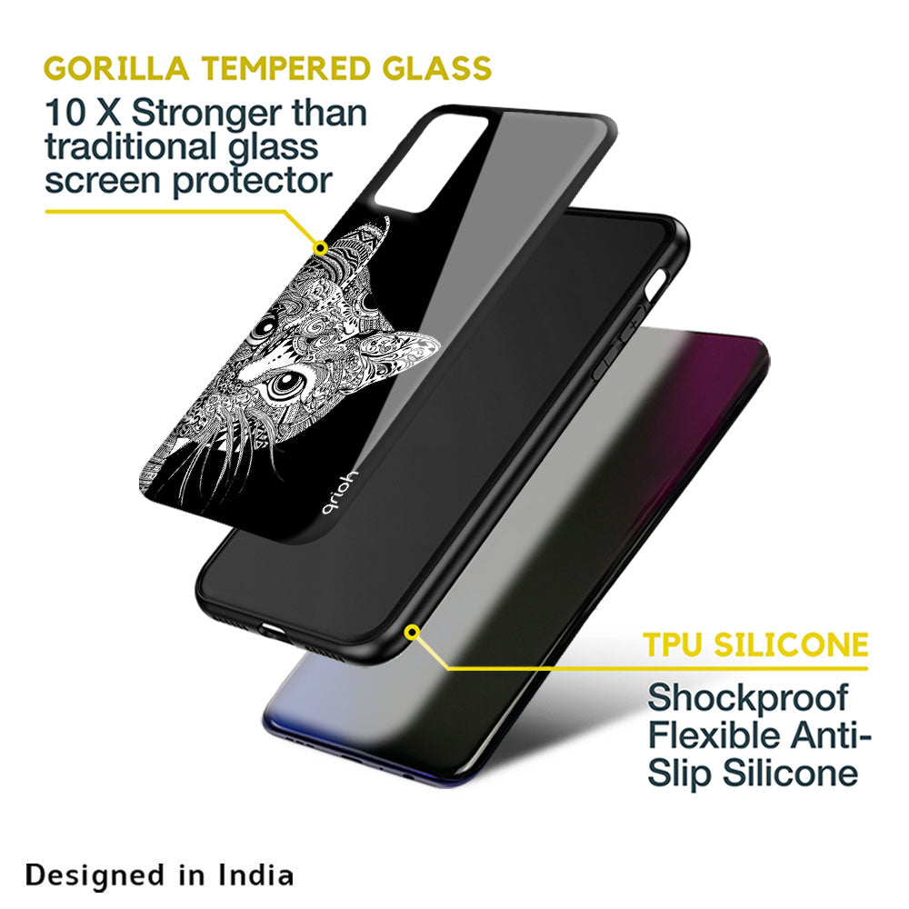 Kitten Mandala Glass Case for Oppo Reno8 5G