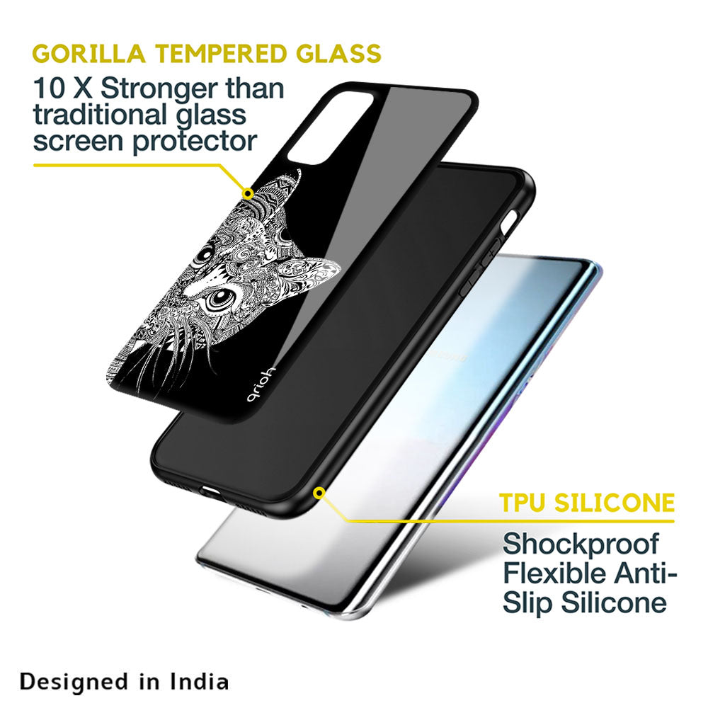 Kitten Mandala Glass Case for Samsung Galaxy M52 5G