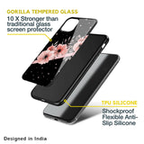 Floral Black Band Glass Case For Nothing Phone (1)