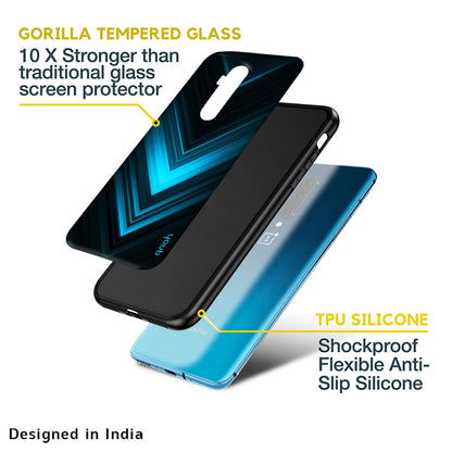 Vertical Blue Arrow Glass Case For OnePlus 10T 5G