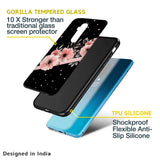 Floral Black Band Glass Case For OnePlus 10T 5G