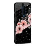 Floral Black Band Glass Case For OnePlus 10T 5G