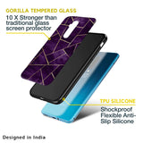 Geometric Purple Glass Case For OnePlus 10T 5G