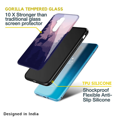 Deer In Night Glass Case For OnePlus Nord