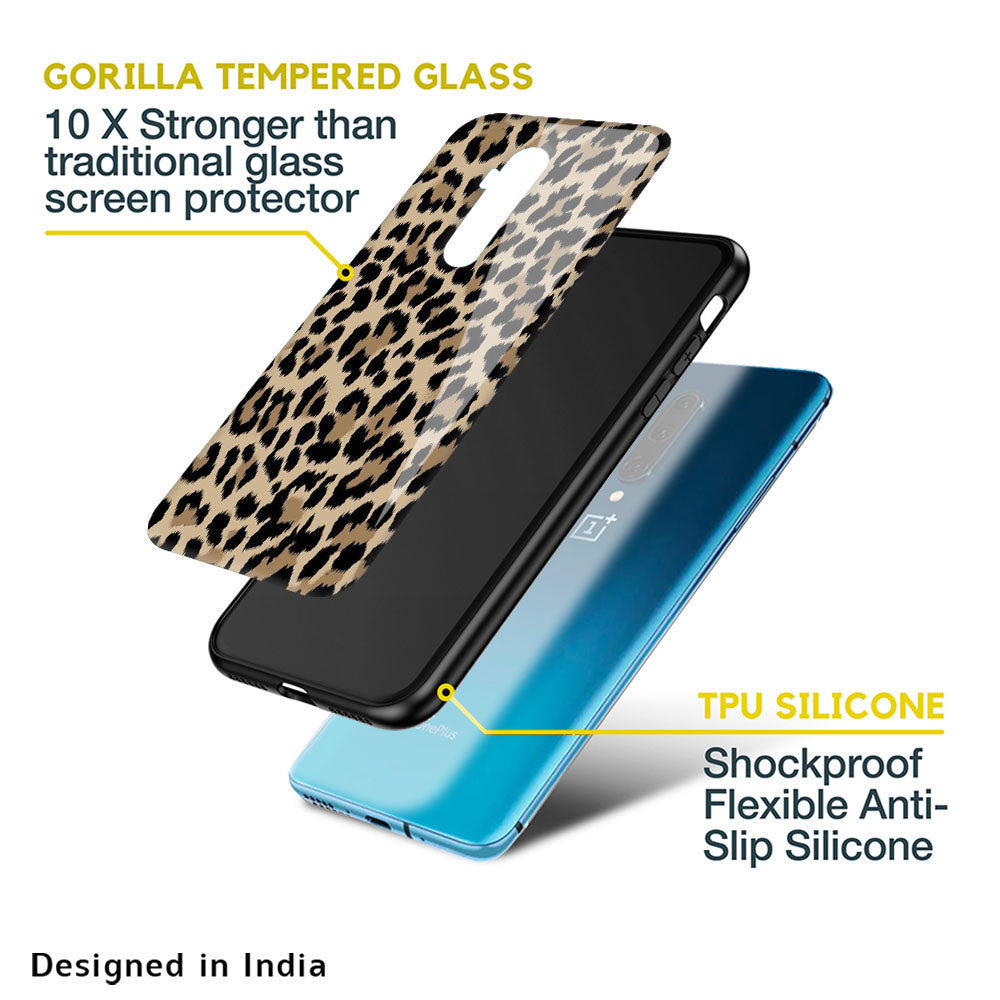 Leopard Seamless Glass Case For OnePlus Nord