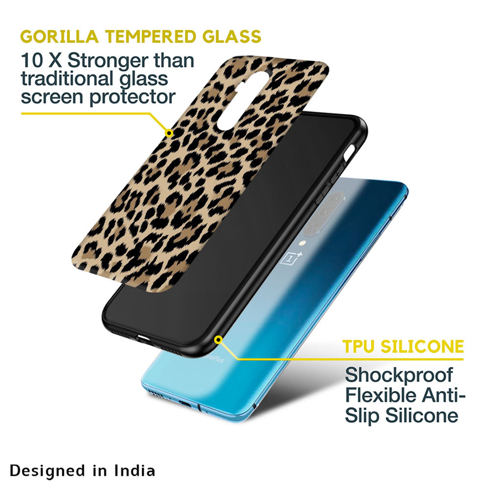 Leopard Seamless Glass Case For OnePlus Nord N20 SE