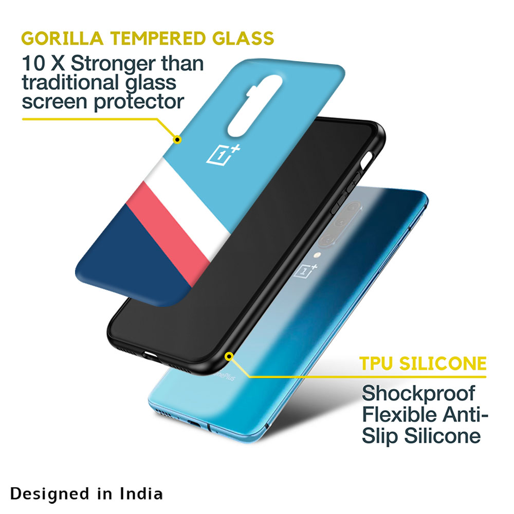 Pink & White Stripes Glass Case For OnePlus Nord N20 SE