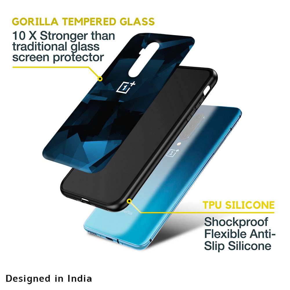 Polygonal Blue Box Glass Case For OnePlus Nord N20 SE