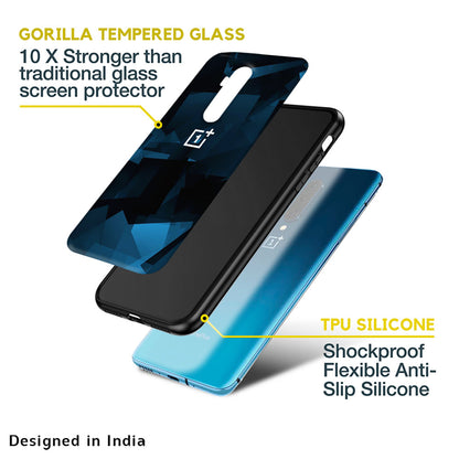 Polygonal Blue Box Glass Case For OnePlus Nord N20 SE