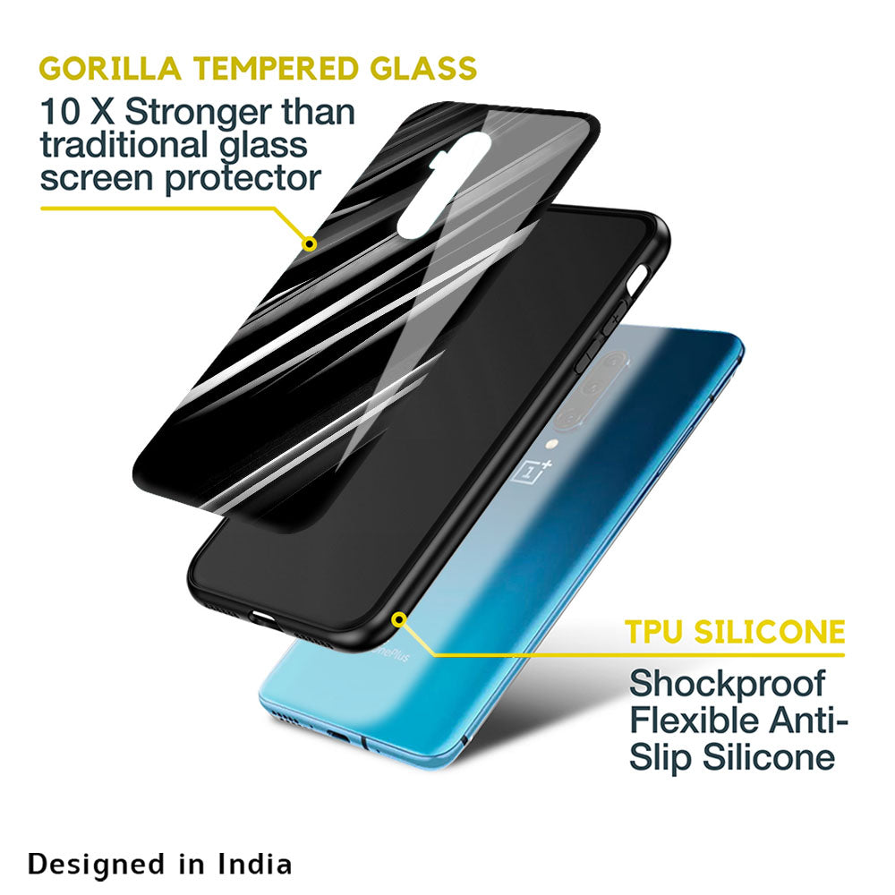 Black & Grey Gradient Glass Case For OnePlus 7