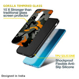 Camouflage Orange Glass Case For OnePlus 10T 5G