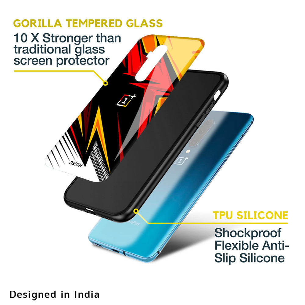 Race Jersey Pattern Glass Case For OnePlus Nord