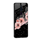 Floral Black Band Glass Case For Oppo A36