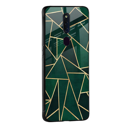 Abstract Green Glass Case For Oppo F11 Pro