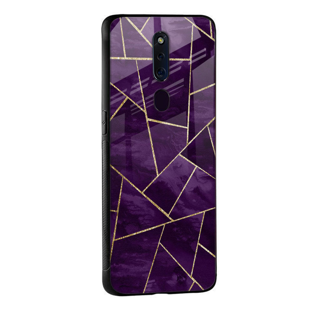 Geometric Purple Glass Case For Oppo F11 Pro