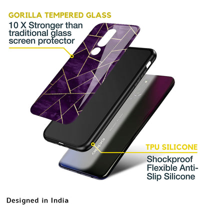 Geometric Purple Glass Case For Oppo F11 Pro