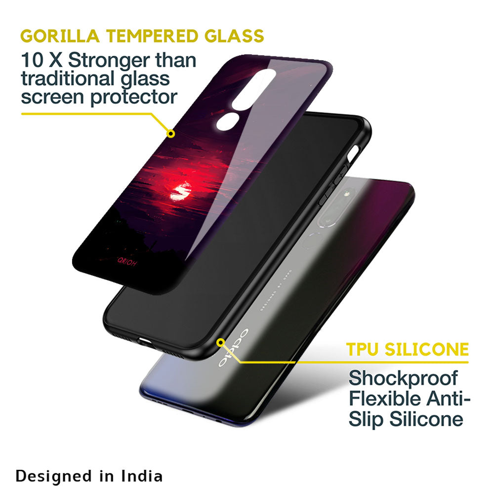 Morning Red Sky Glass Case For Oppo Reno4 Pro