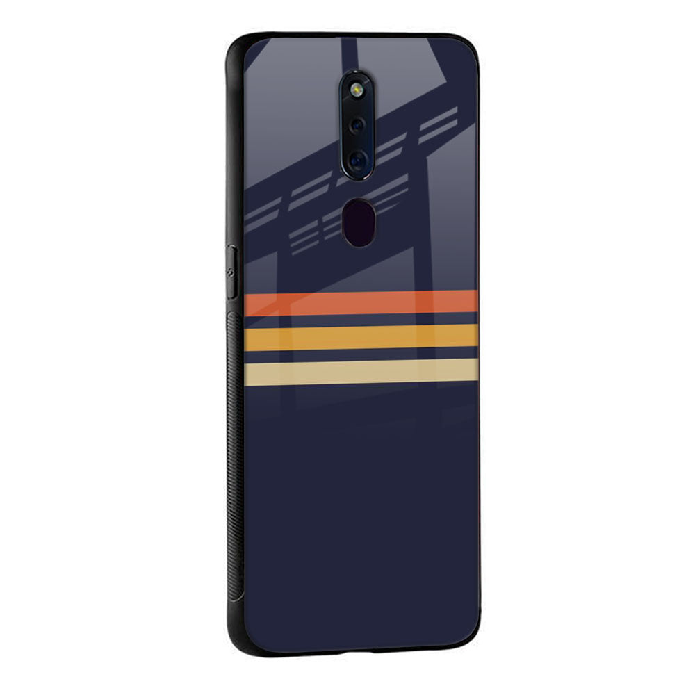 Tricolor Stripes Glass Case For Oppo Reno4 Pro