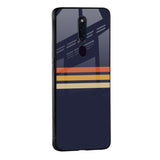 Tricolor Stripes Glass Case For Oppo F19 Pro Plus