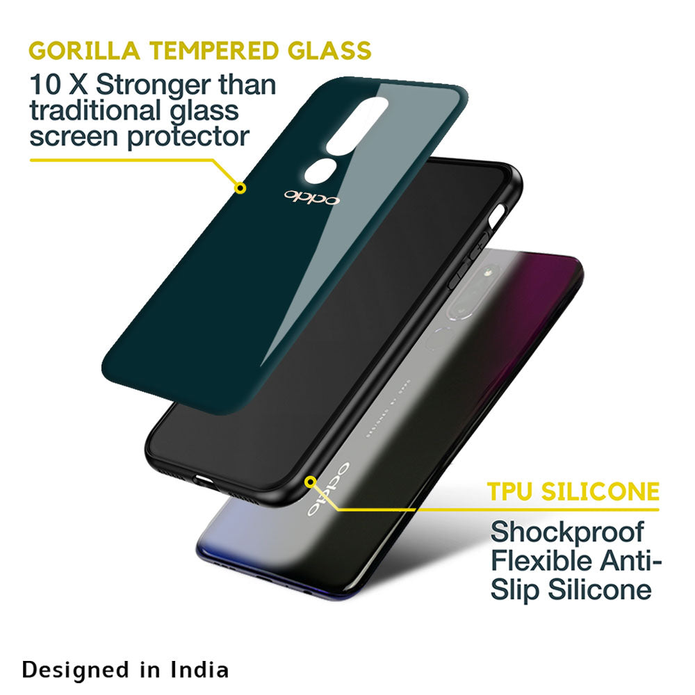 Hunter Green Glass Case For Oppo Reno4 Pro