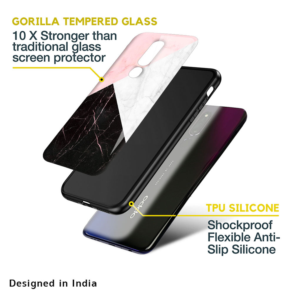 Marble Collage Art Glass Case For Oppo F11 Pro