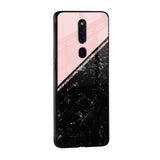 Marble Texture Pink Glass Case For OPPO A17