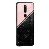Marble Texture Pink Glass Case For Oppo F17 Pro
