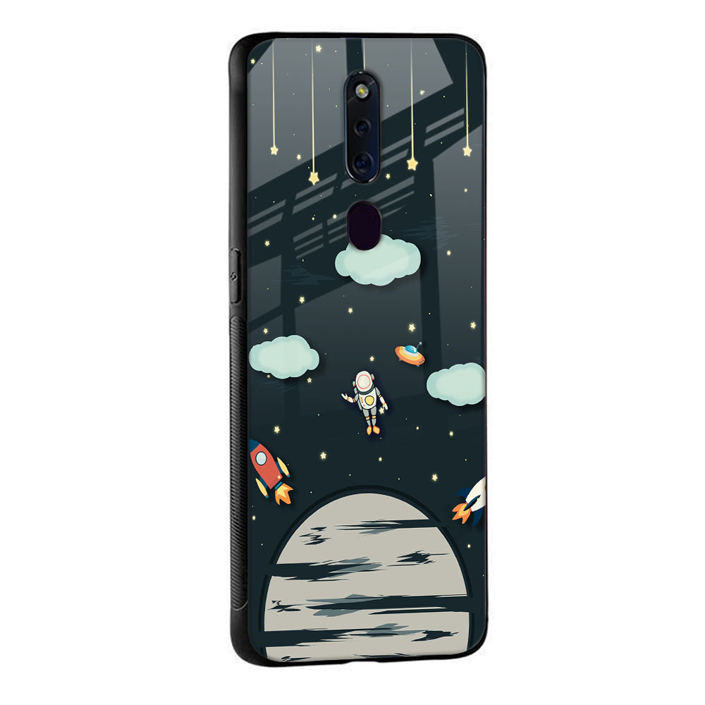 Astronaut Dream Glass Case For Oppo F11 Pro