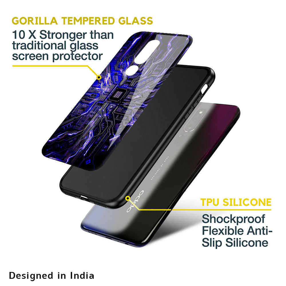 Techno Color Pattern Glass Case For Oppo Reno7 Pro 5G
