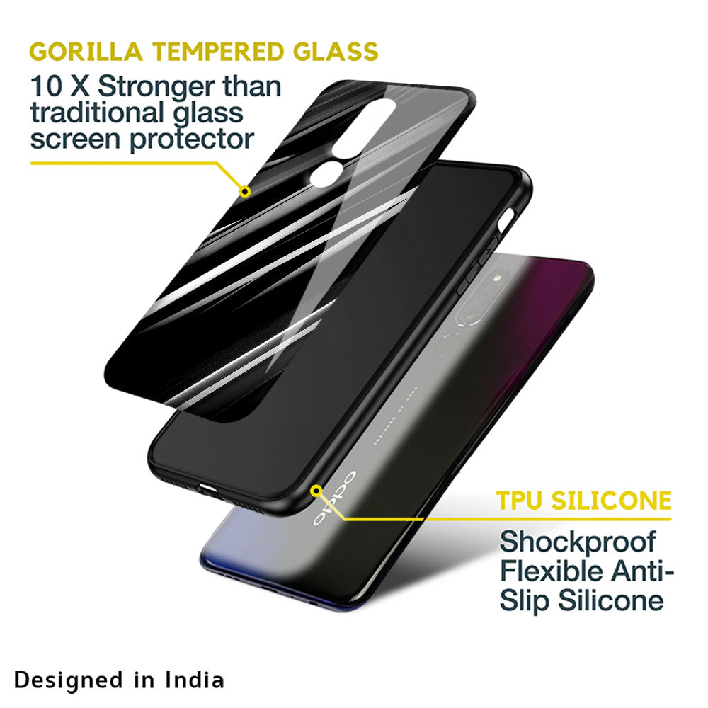 Black & Grey Gradient Glass Case For OPPO F21 Pro 5G