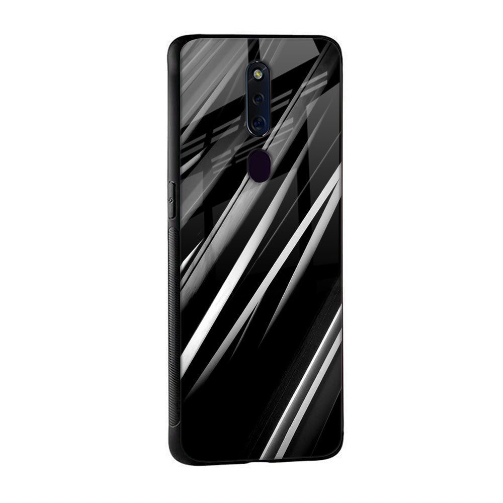 Black & Grey Gradient Glass Case For Oppo A76