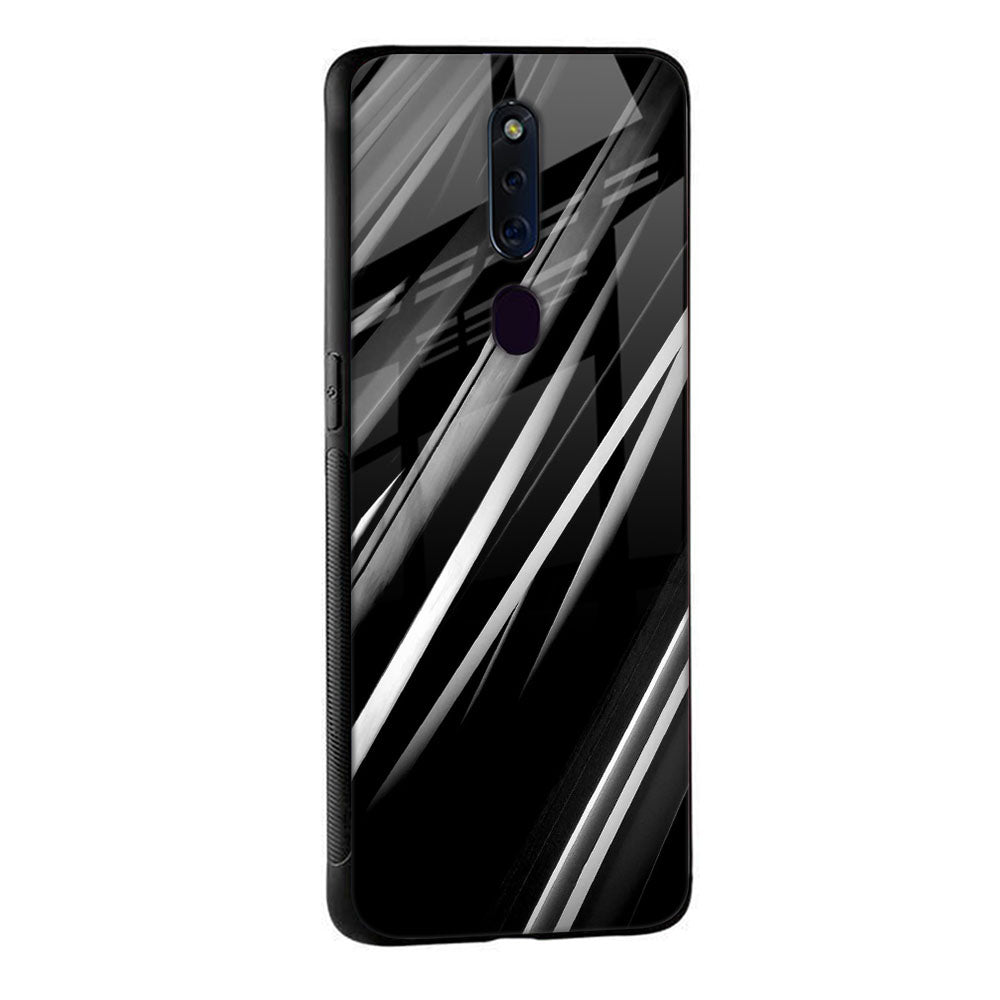 Black & Grey Gradient Glass Case For Oppo Reno4 Pro